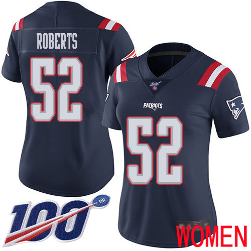 New England Patriots Football #52 100th Season Limited Navy Blue Women Elandon Roberts NFL Jersey->women nfl jersey->Women Jersey